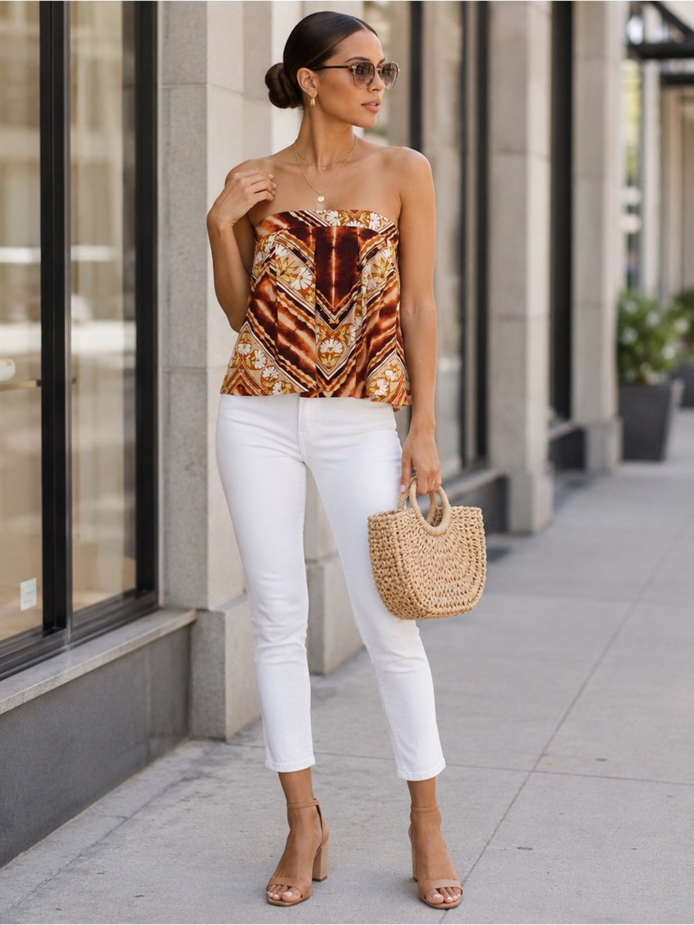 Free People Kendra Printed Tube Top Sierra Combo XS NWT Removable Straps